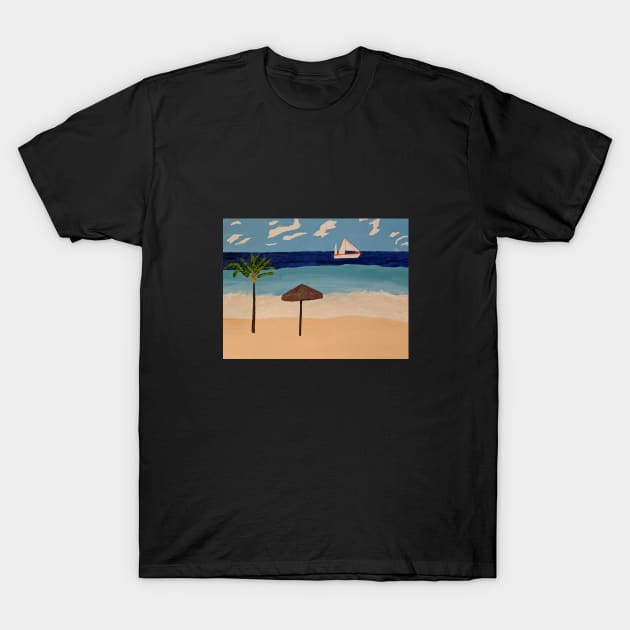 Beach View T-Shirt by PaintstopbyNandini